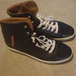 Bally Olir Perforated Leather High-Top Sneaker